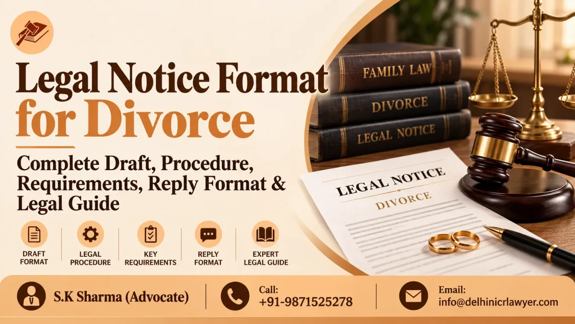 Divorce Lawyer in Gurgaon discussing legal notice format for divorce with client